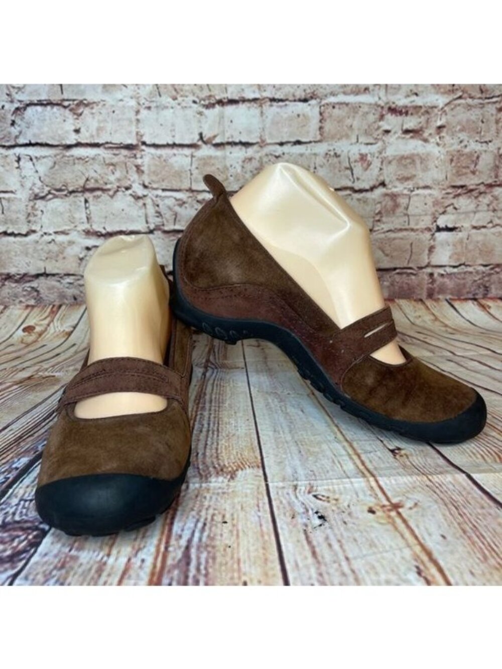 Merrell Plaza Bandeau Cherry Brown Suede Mary Jane Shoes Sz 7.5 - Picture 5 of 9